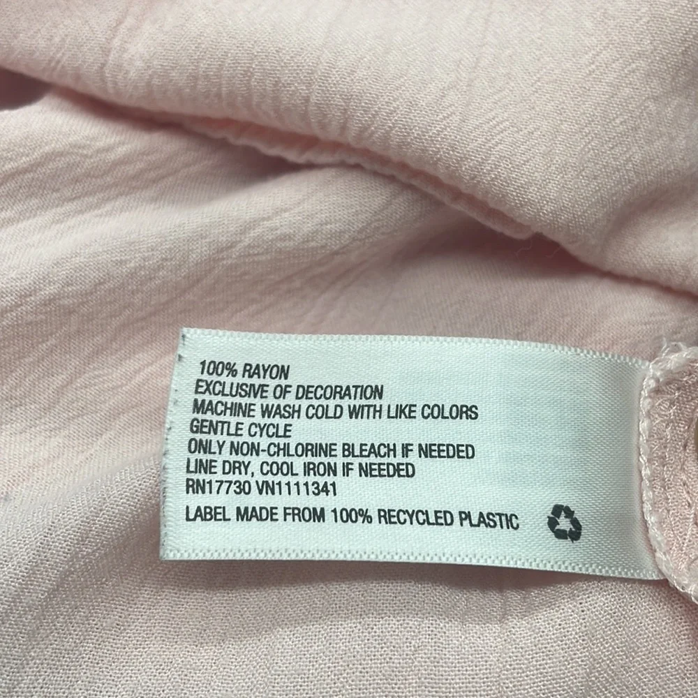 Mossimo Women's Pink Tunic Top Sleeves-Tassel-EUC-Year Round